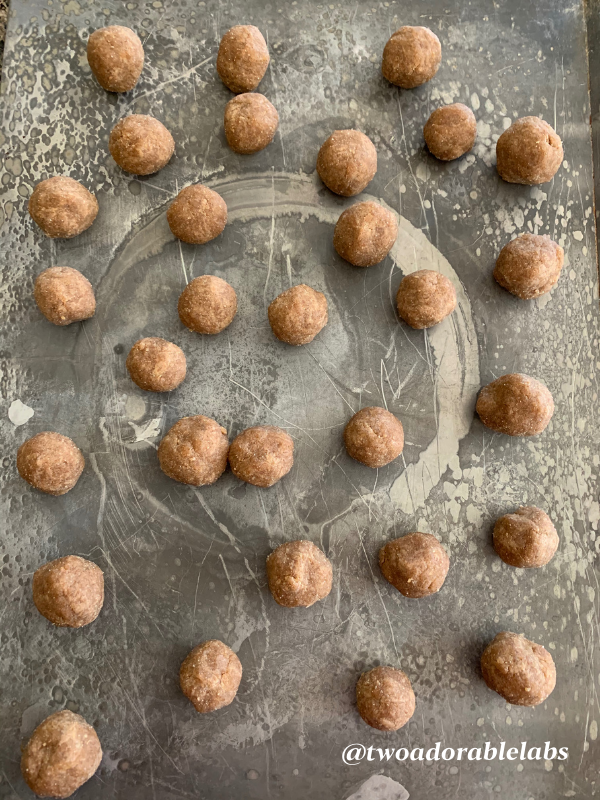 Puppy Peanut Butter Meatballs | www.twoadorablelabs.com