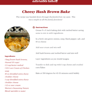 Cheesy Hash Brown Bake | www.twoadorablelabs.com