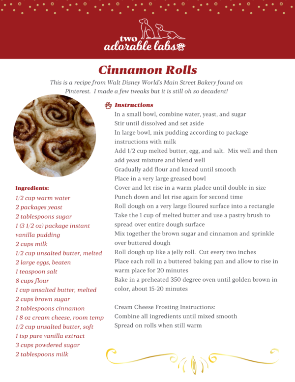 Cinnamon Rolls | www.twoadorablelabs.com