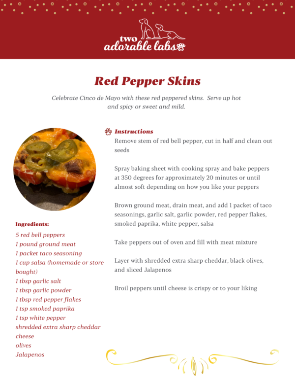 Red Pepper Skins | www.twoadorablelabs.com