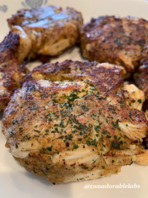 Jumbo Lump Crab Cakes - Two Adorable Labs