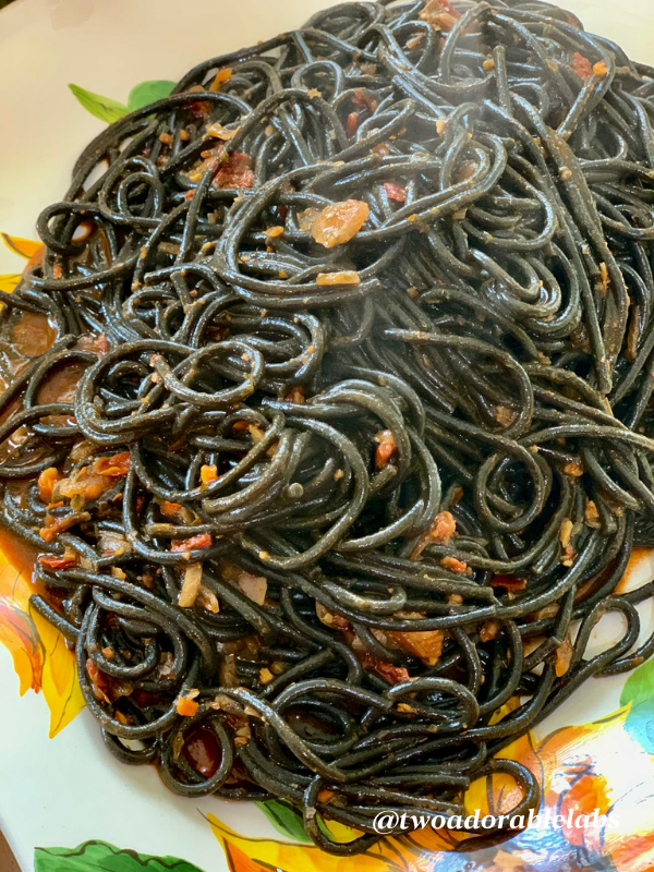 Black Spaghetti | www.twoadorablelabs.com