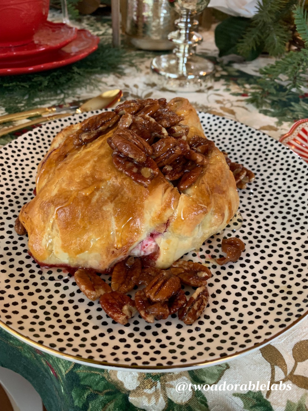 Baked brie and cranberries | www.twoadorablelabs.com