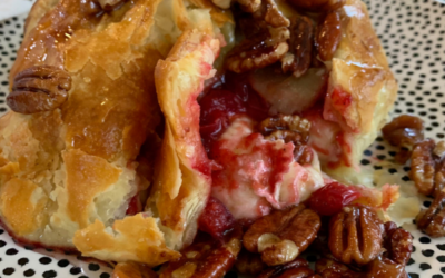 Baked Brie And Cranberries In A Puff Pastry