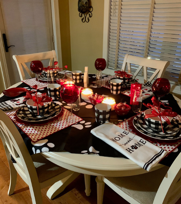 Paw Print Table For Valentine’s Day