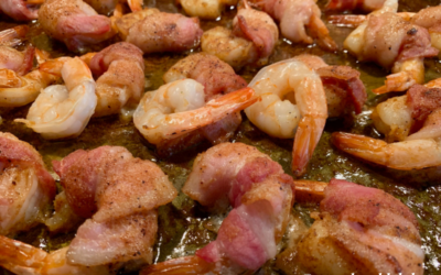 Bourbon Glazed Bacon Wrapped Shrimp
