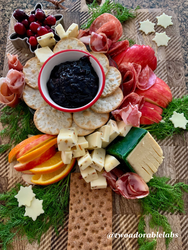 How to make a meat and cheese tray into a Christmas Tree | www.twoadorablelabs.com