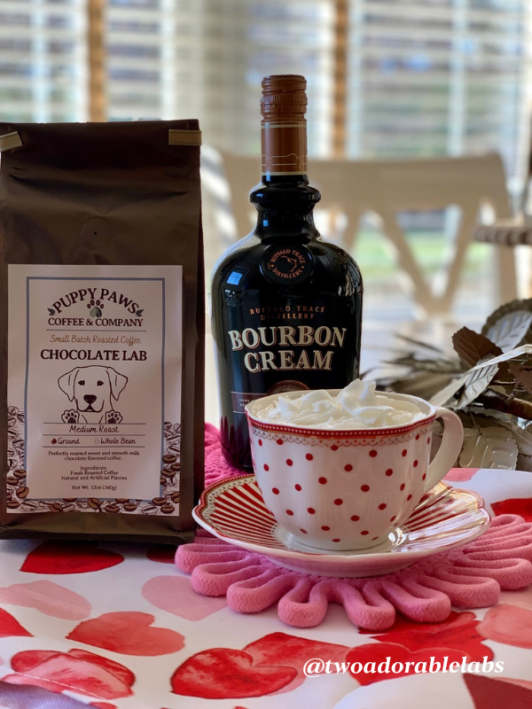 Bourbon Cream Chocolate Coffee | www.twoadorablelabs.com | #coffee#bourbon